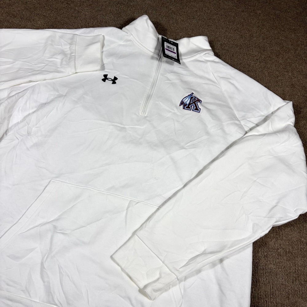 Kankakee Kays Sweatshirt Mens 2XL White Under Armour Rival Fleece Quarter Zip
